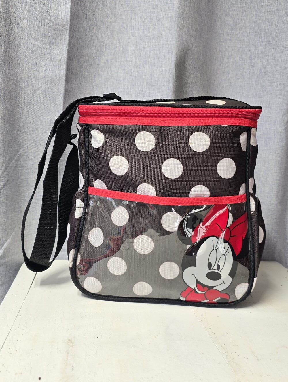 Disney Minnie Mouse Mini Diaper Bag Black With White Polka Dots